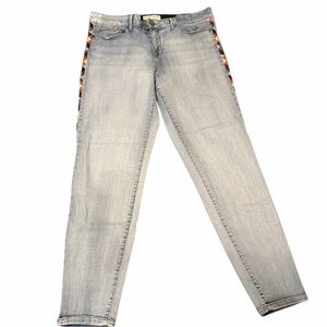 Knox Rose Light Wash Jeans with Colorful Side Detail
